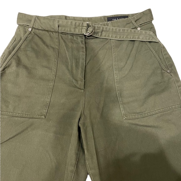 Rag & Bone Lora Green Belted Trouser, Size 31 - Picture 3 of 7